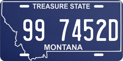 MT license plate 997452D