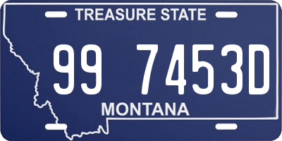 MT license plate 997453D