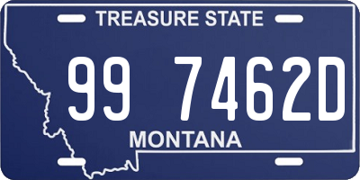 MT license plate 997462D