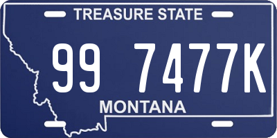 MT license plate 997477K