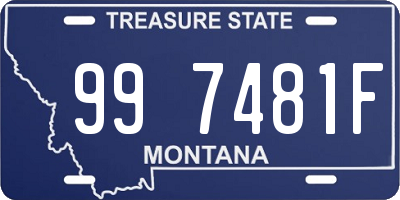 MT license plate 997481F