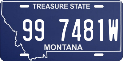 MT license plate 997481W