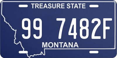 MT license plate 997482F