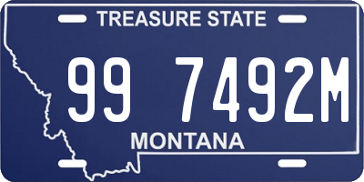 MT license plate 997492M