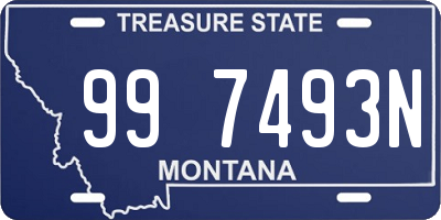 MT license plate 997493N