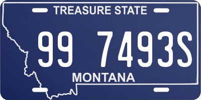 MT license plate 997493S