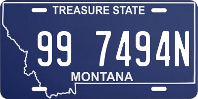 MT license plate 997494N