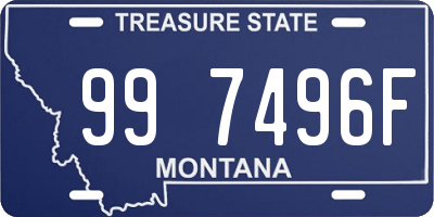 MT license plate 997496F