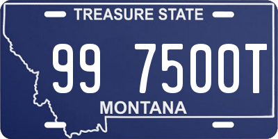 MT license plate 997500T