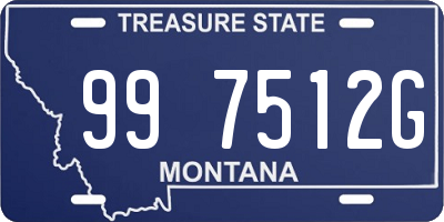 MT license plate 997512G