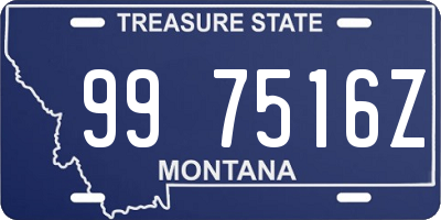 MT license plate 997516Z