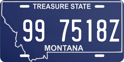 MT license plate 997518Z