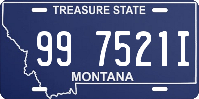 MT license plate 997521I