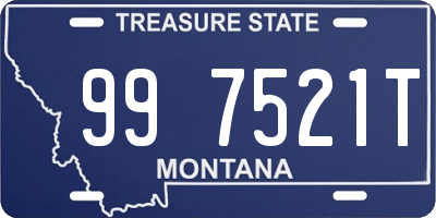 MT license plate 997521T