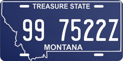 MT license plate 997522Z