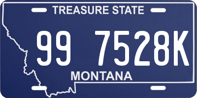 MT license plate 997528K