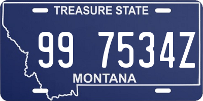 MT license plate 997534Z