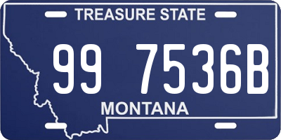 MT license plate 997536B