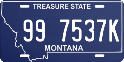 MT license plate 997537K