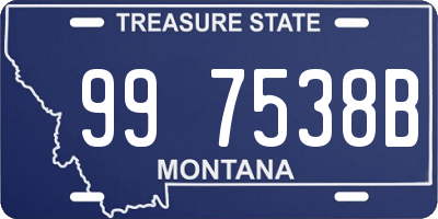 MT license plate 997538B