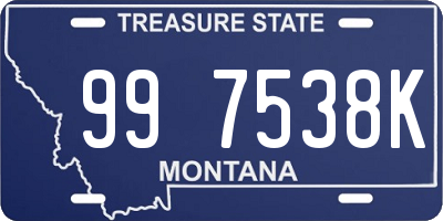 MT license plate 997538K