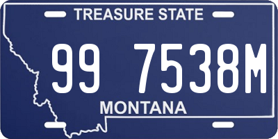 MT license plate 997538M