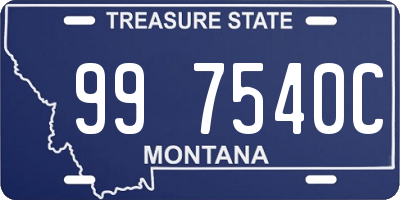 MT license plate 997540C