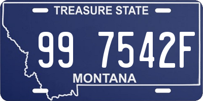 MT license plate 997542F