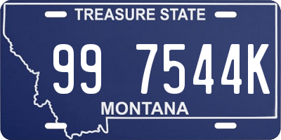 MT license plate 997544K