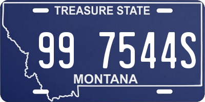 MT license plate 997544S