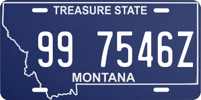 MT license plate 997546Z