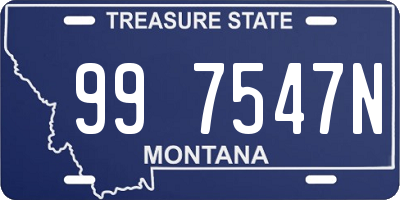 MT license plate 997547N