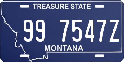 MT license plate 997547Z