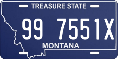 MT license plate 997551X