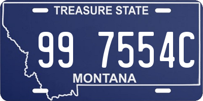 MT license plate 997554C