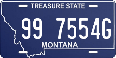 MT license plate 997554G