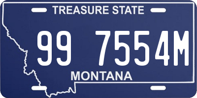 MT license plate 997554M