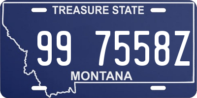 MT license plate 997558Z