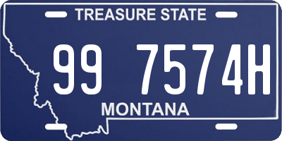 MT license plate 997574H