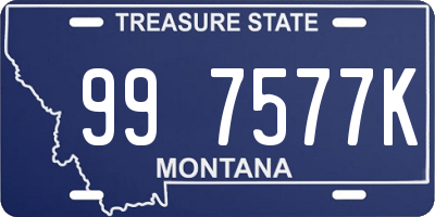 MT license plate 997577K