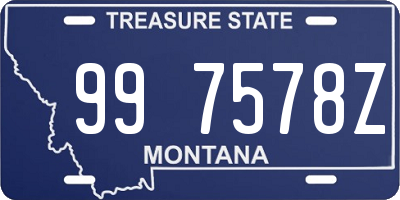 MT license plate 997578Z