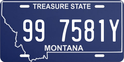 MT license plate 997581Y