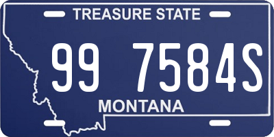 MT license plate 997584S