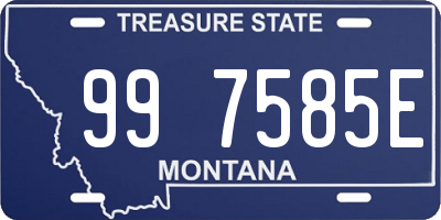 MT license plate 997585E