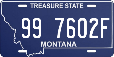 MT license plate 997602F