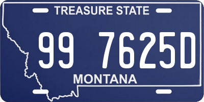 MT license plate 997625D