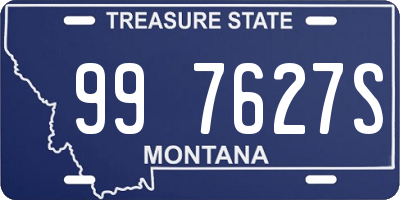 MT license plate 997627S