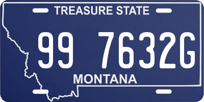 MT license plate 997632G