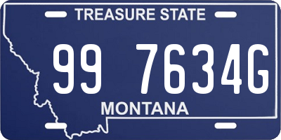 MT license plate 997634G