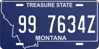 MT license plate 997634Z